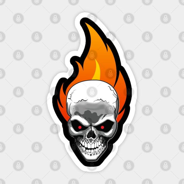 Burning Skull - Burning Man Sticker by tatzkirosales-shirt-store